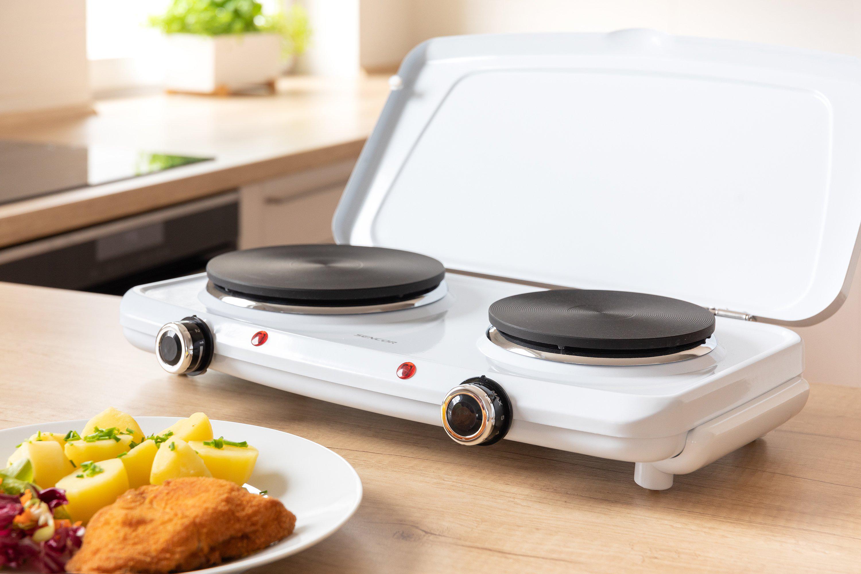 компактная плита для офиса и общежития — настольная электрическая плитка на 2 конфорки в интерьере