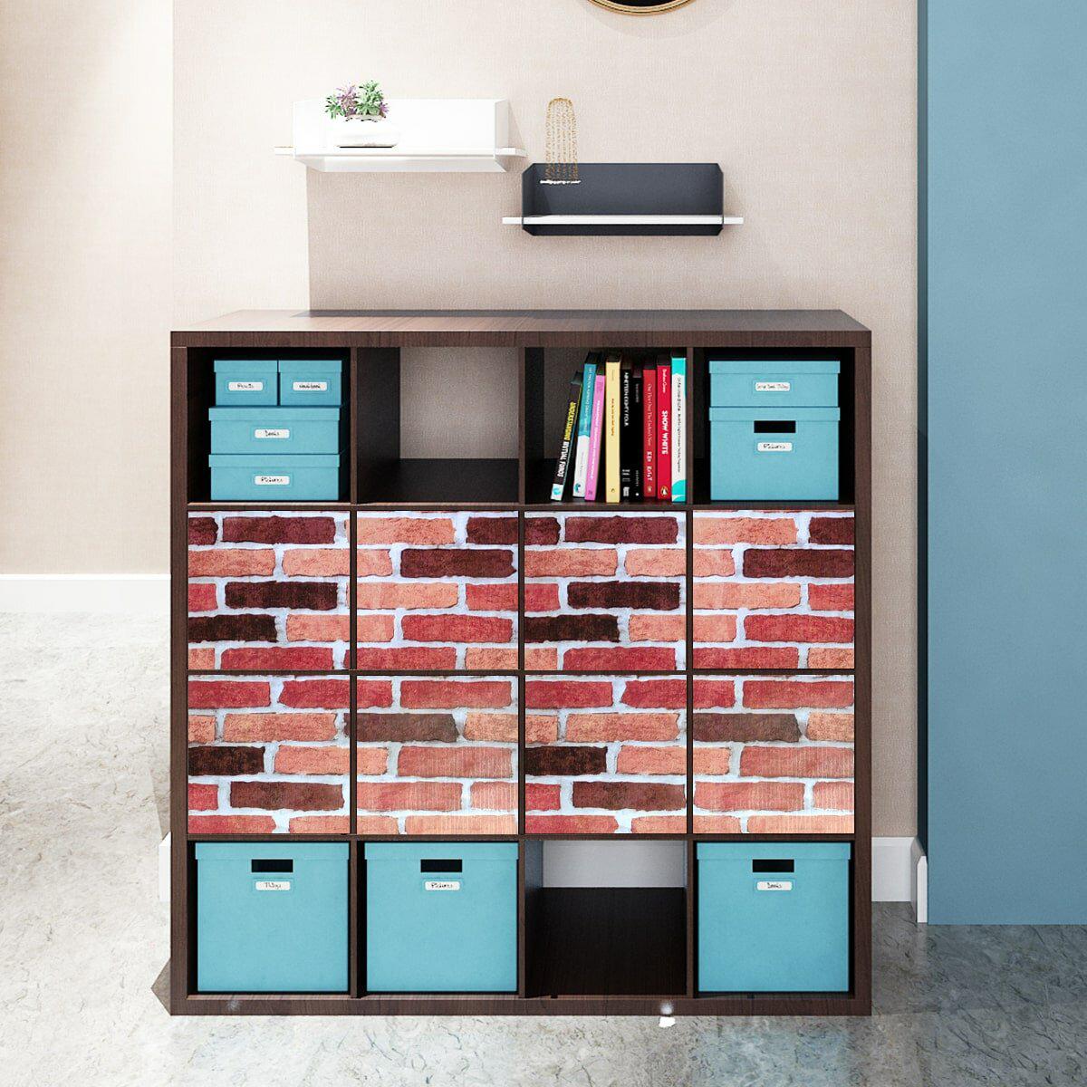 Рулонная самоклеящаяся пленка бордовый кирпич 0.45х10м на мебель и дверях