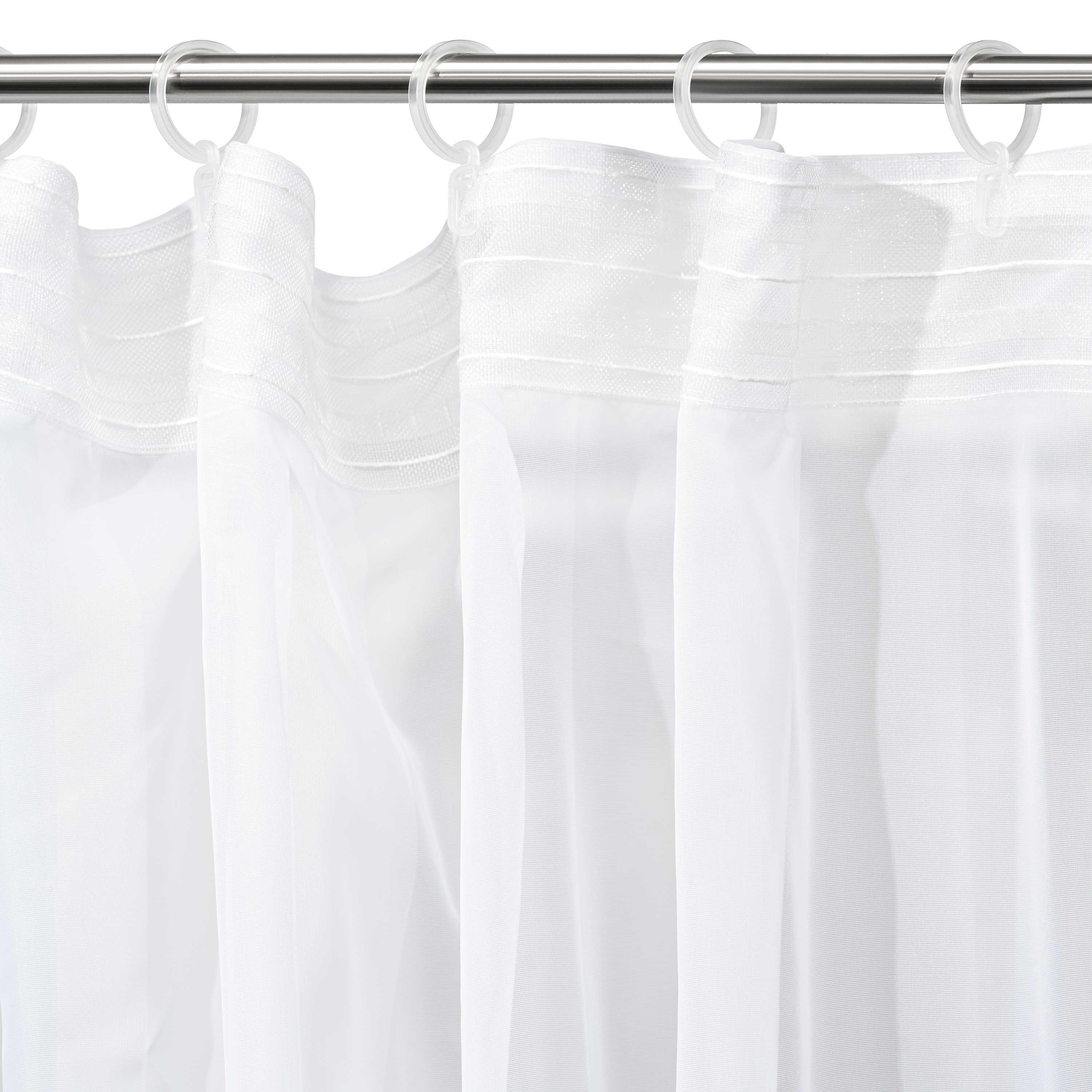 Крепление шторной лентой 7,5 см — тюль на шторной ленте, белая вуаль крупный план