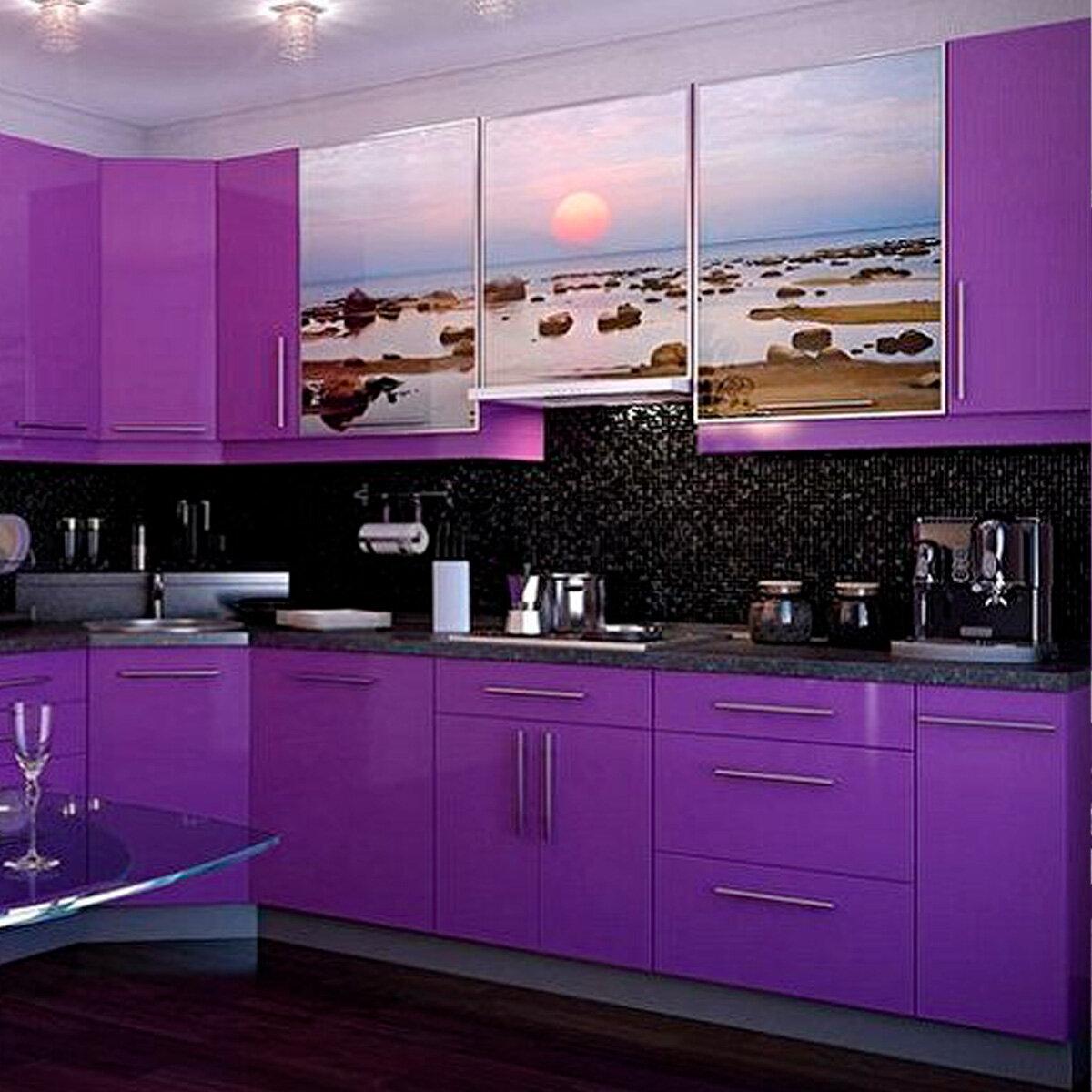 Фиолетовая самоклеящаяся пленка в интерьере — пленка для мебели и дверей 0,45×10 м