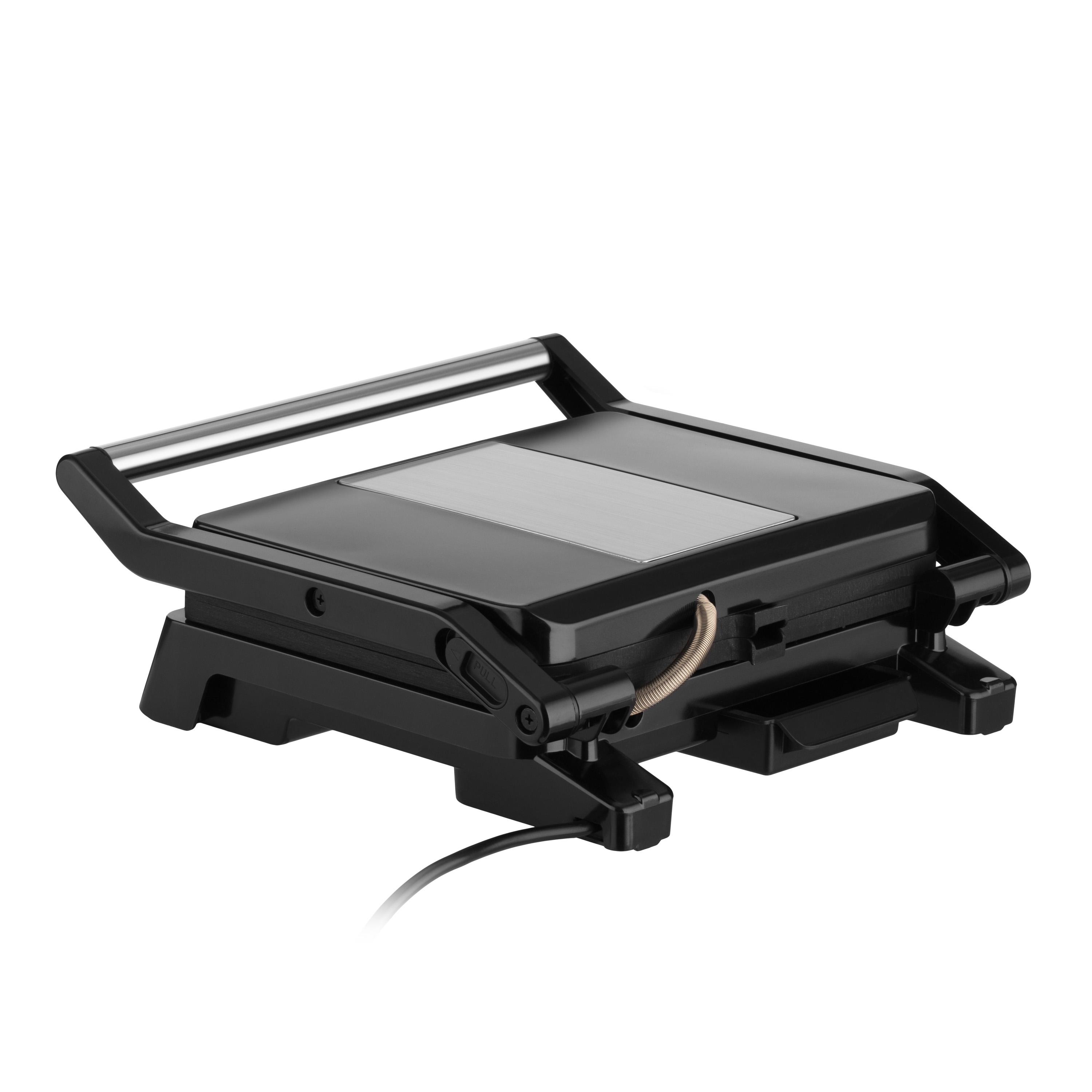 прижимной настольный гриль ARDESTO с регулировкой температуры и съемным лотком, открытое положение