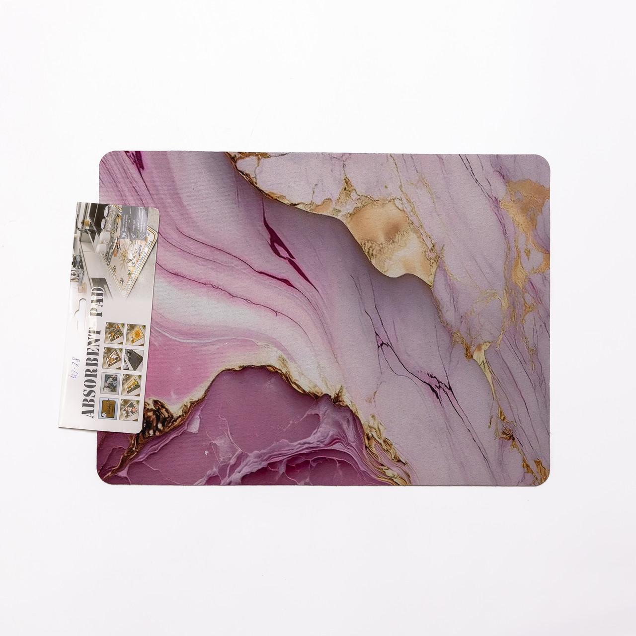 Діатомітовий килимок на кухню 30×40 см у рожевому кольорі з упаковкою