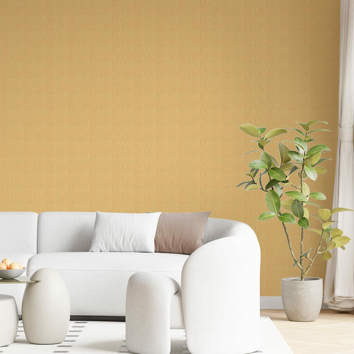 Самоклеящиеся 3D панели песочные в интерьере — панели под кирпич для стен