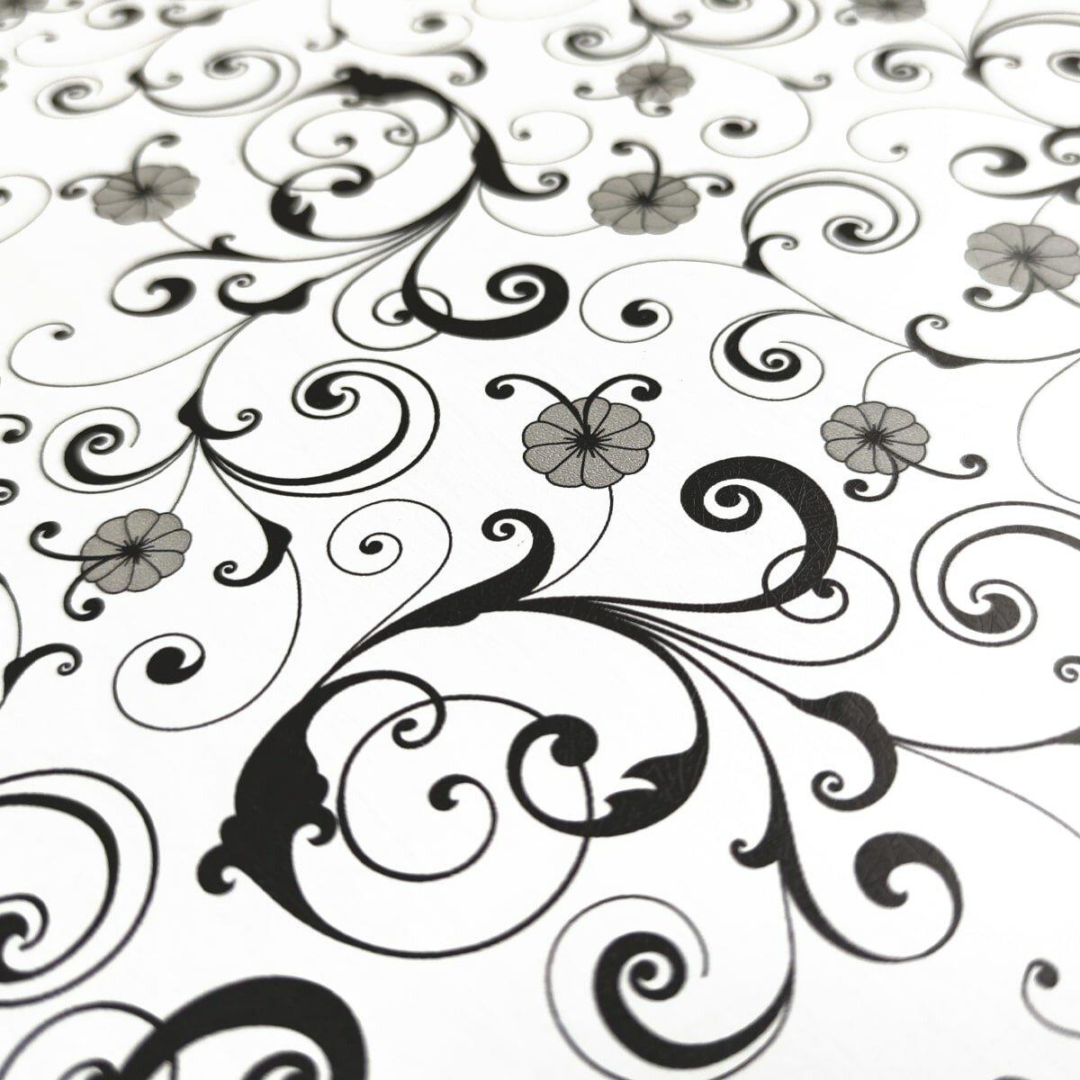 Рельефная глянцевая самоклеящаяся пленка с цветочным узором крупный план