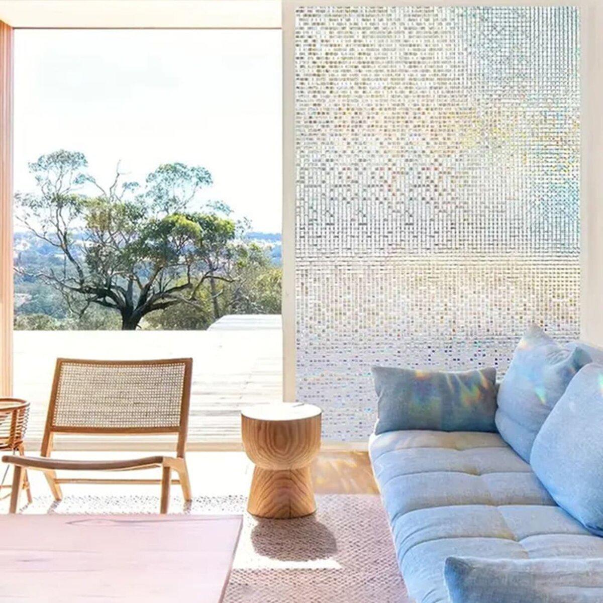 Пленка на окне в интерьере призматическая пленка для окон рассеивающая свет 600х3000