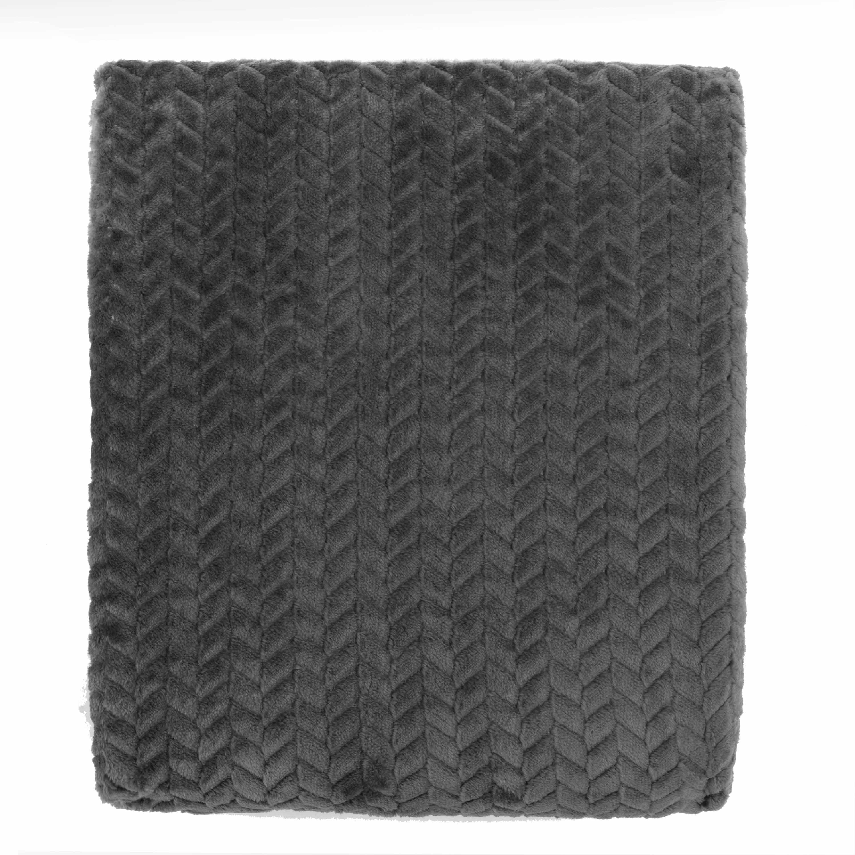 Текстура и качество серого пледа Ardesto Jacquard Braid 160х200см из полиэстера