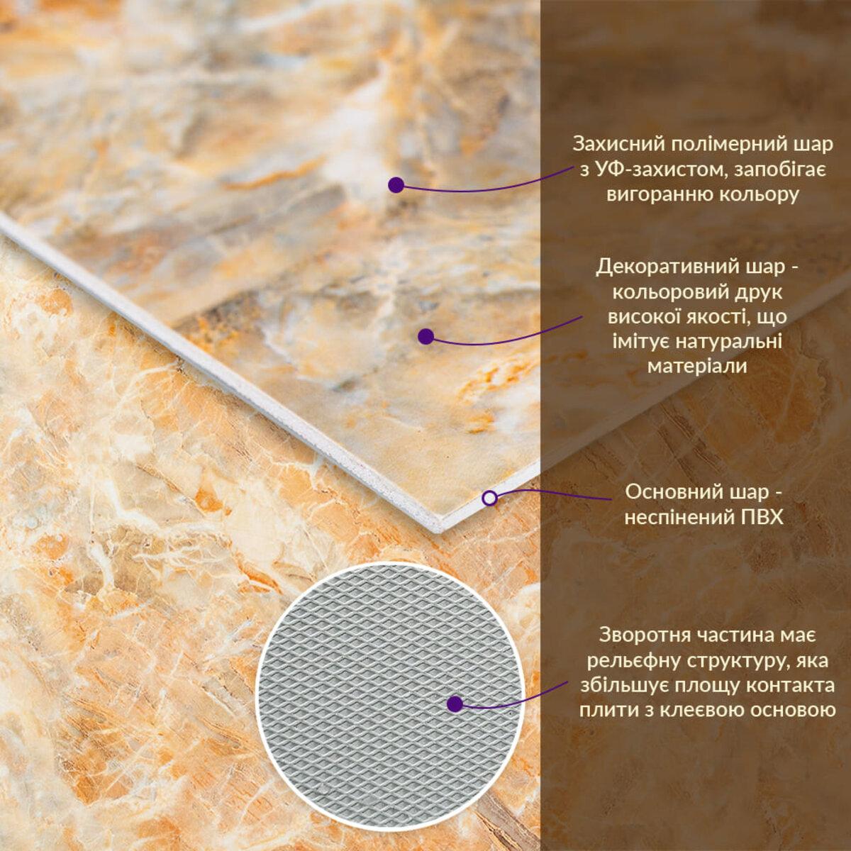 Крупный план слоистой структуры ПВХ плиты 600×600×3 мм — ПВХ панели для стен без швов