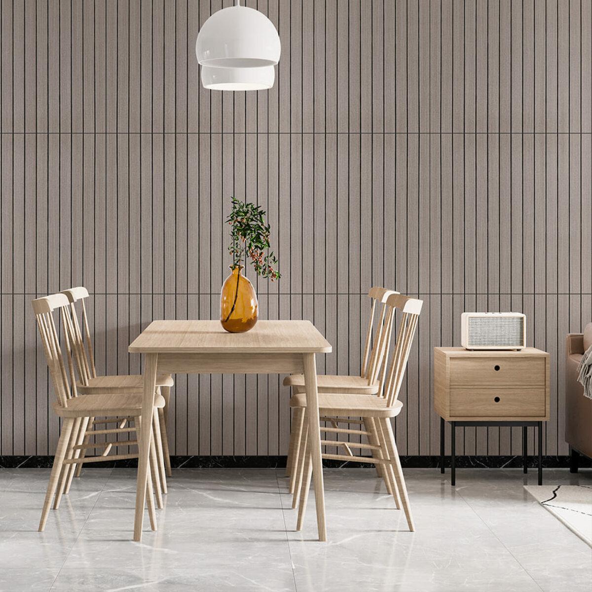 виниловые 3D рейки для стен Дуб мокко интерьер 600x600