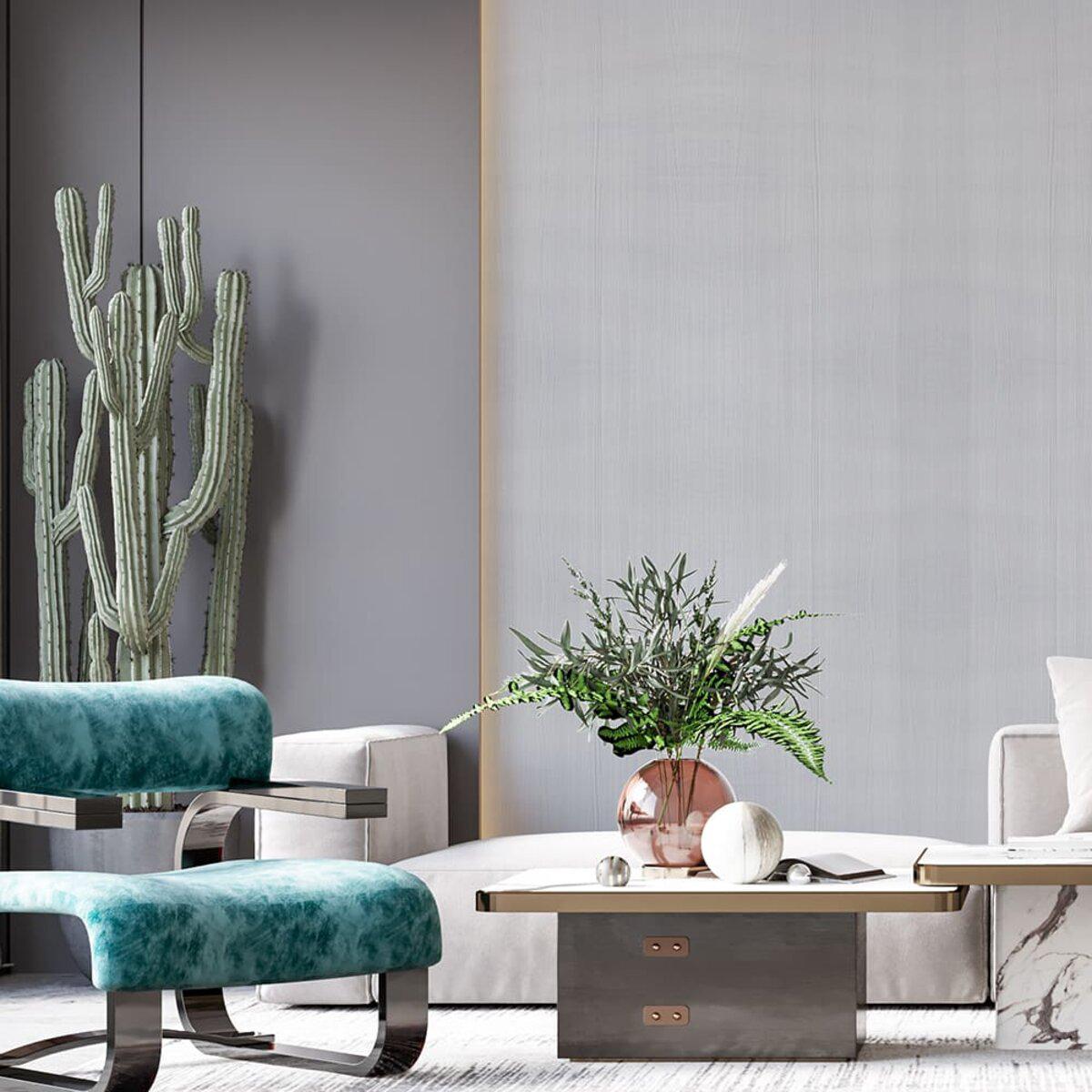 Рулонная виниловая плитка в интерьере 600x3000x2 мм светлая имитация дерева — виниловая плитка рулонная для стен