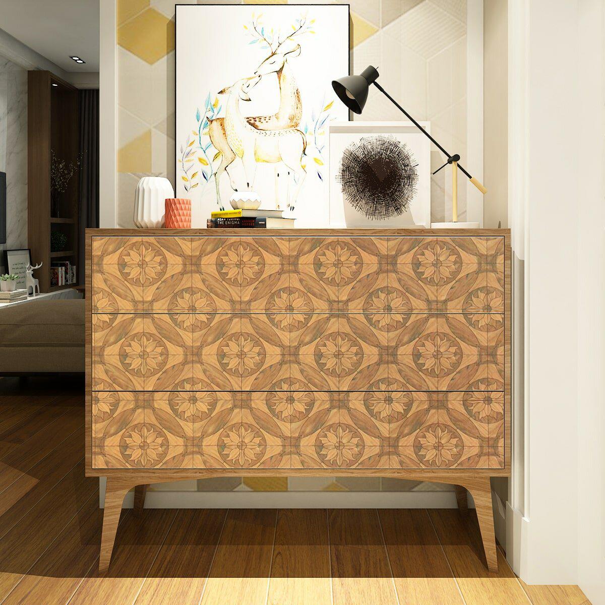 декоративная самоклеящаяся пленка подсолнухи на комоде, рулон 0,45х10м