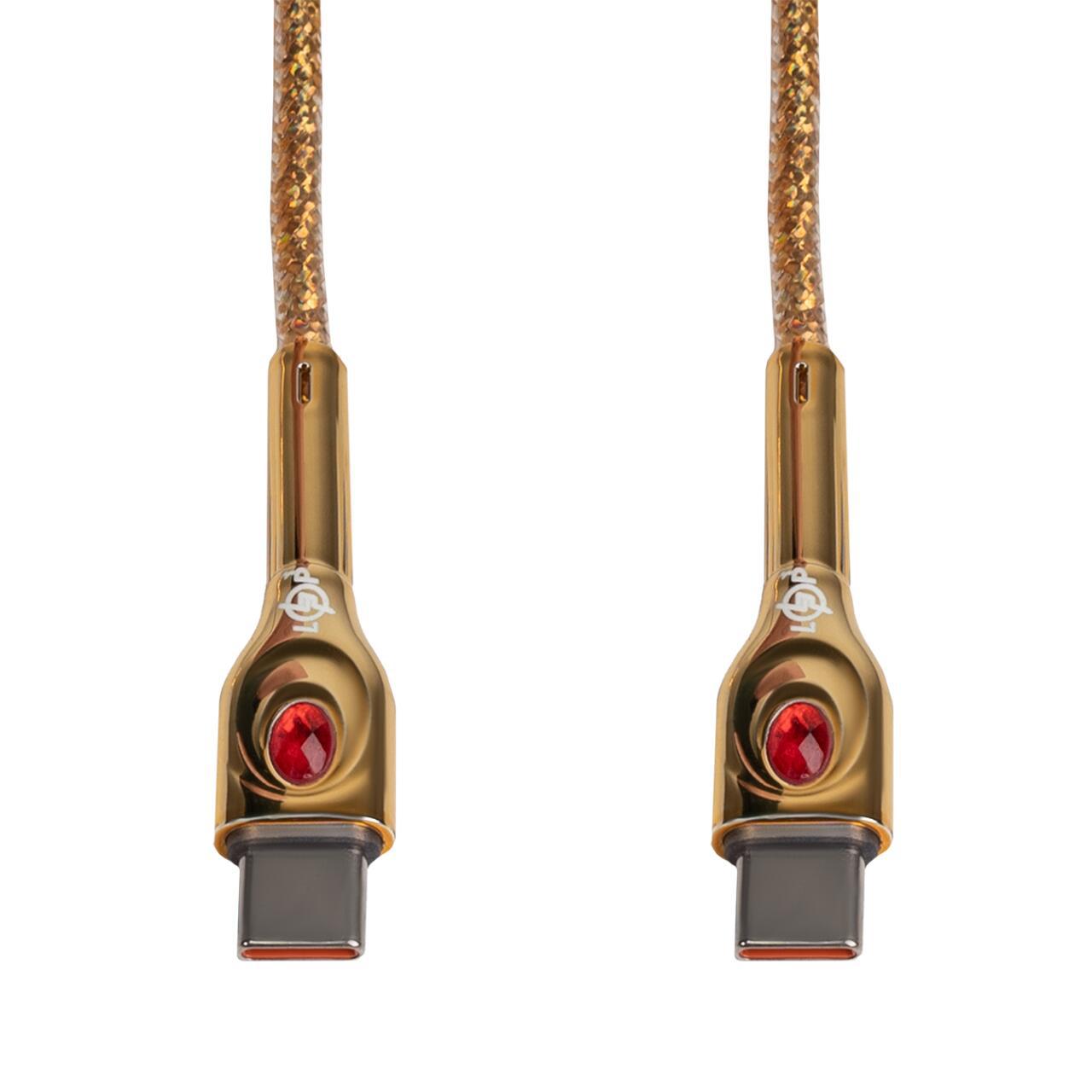 Кабель USB Type-C до USB Type-C LogicPower 5A 65W, золотий, роз'єми крупним планом