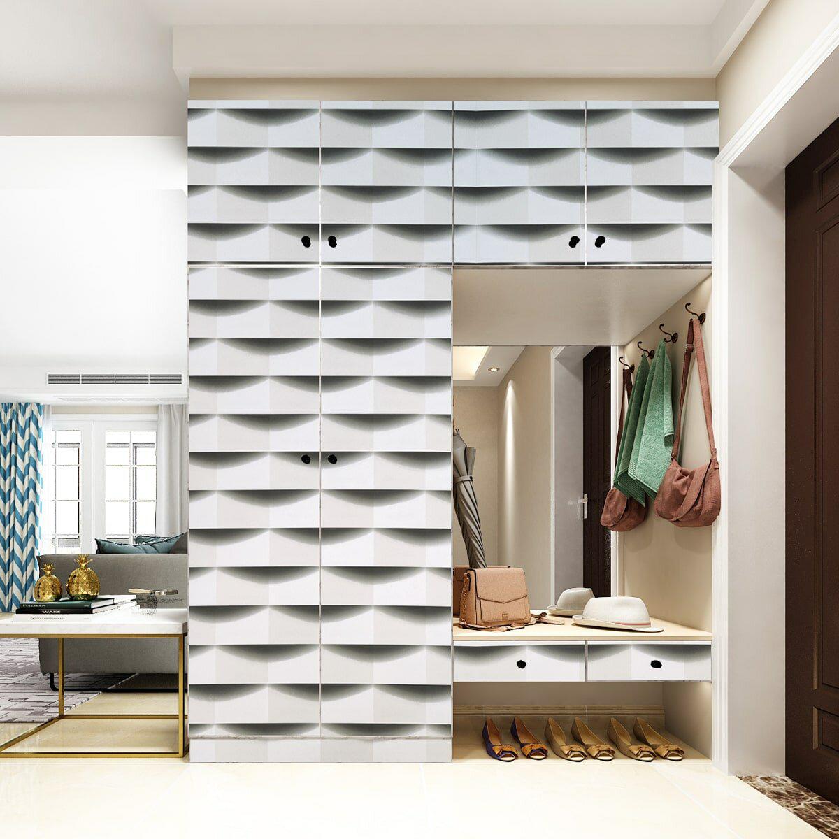 самоклеящаяся пленка текстильная 0.45x10м в интерьере — оклейка мебели и дверей