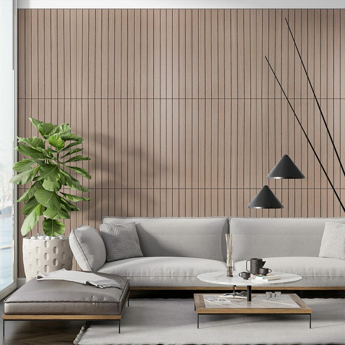 виниловые рейки для стен тик ореховый в интерьере 600x600 гибкая панель