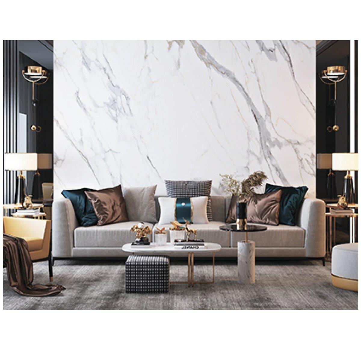 Набор виниловых рулонов под мрамор 6 рулонов 10,08 м² — влагостойкое ПВХ покрытие для стен