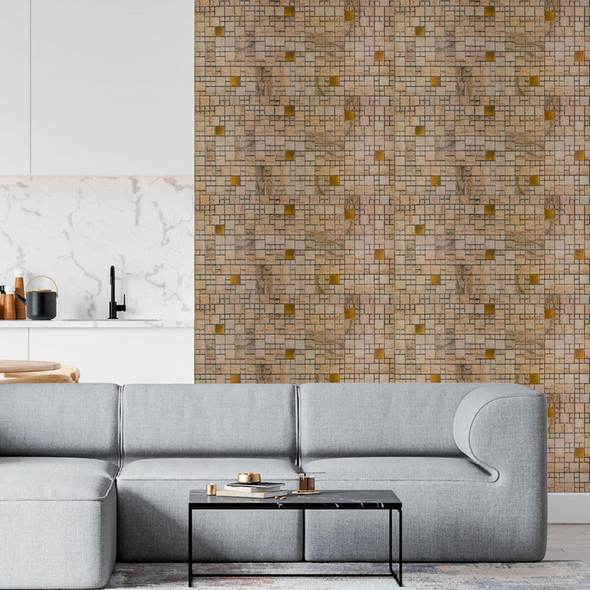 Декоративная ПВХ панель 960х480 мм в интерьере кухни — водостойкая панель ПВХ под плитку