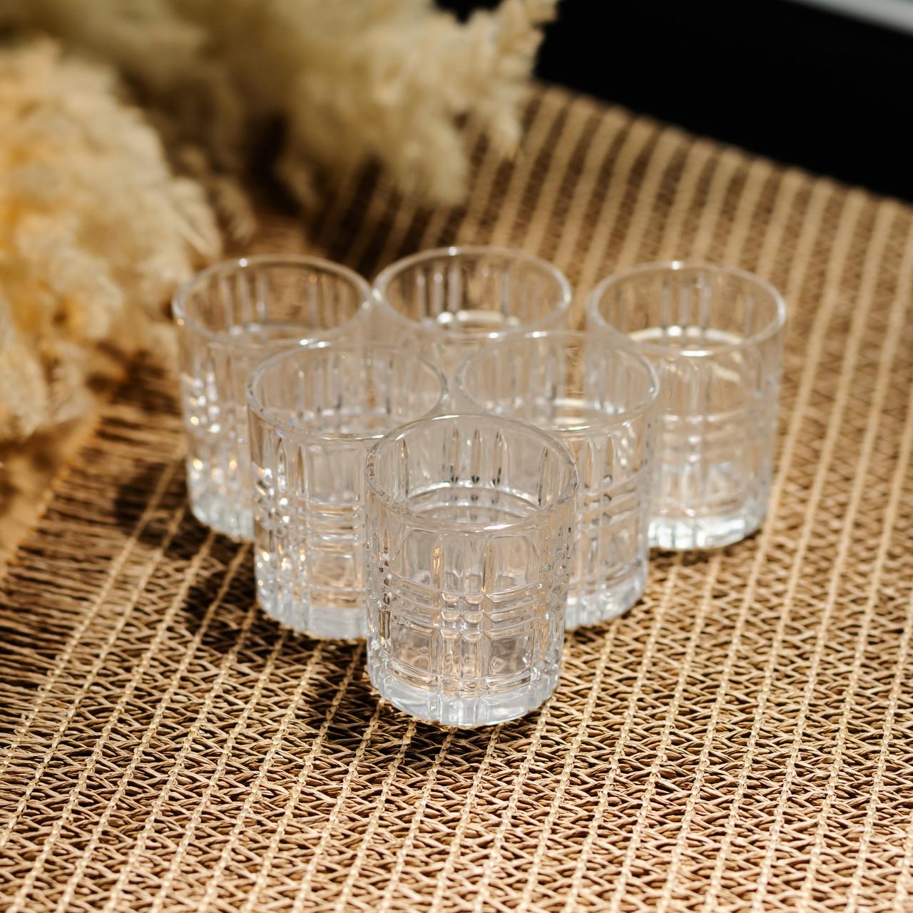 Набір рельєфних чарок Crystal Shots 6 штук по 75 мл для міцних напоїв у сервіруванні