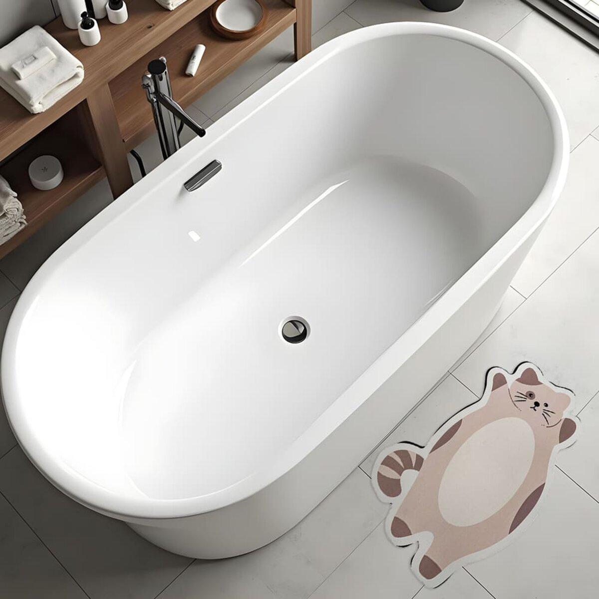 влагопоглощающий коврик для ванной 40x60 см котик в интерьере