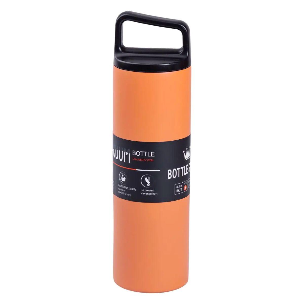 Термос для путешествий 500 мл — оранжевый вакуумный термос из нержавеющей стали