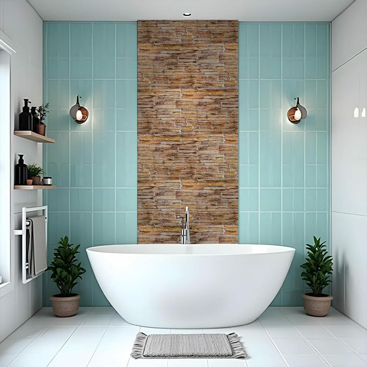 Влагостойкие ПВХ панели 960x480 в ванной, декоративные панели ПВХ для стен