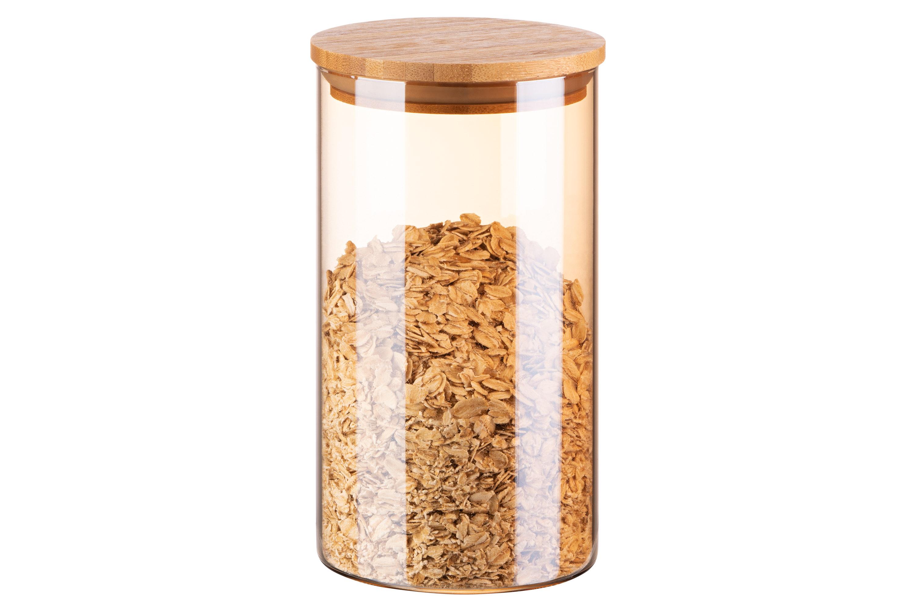 Стеклянная банка с бамбуковой крышкой 760 мл из боросиликатного стекла — банка для хранения