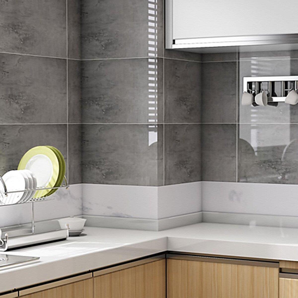 Молдинг в интерьере кухни — самоклеящийся виниловый молдинг для кухни и ванной, 5000x100x2 мм