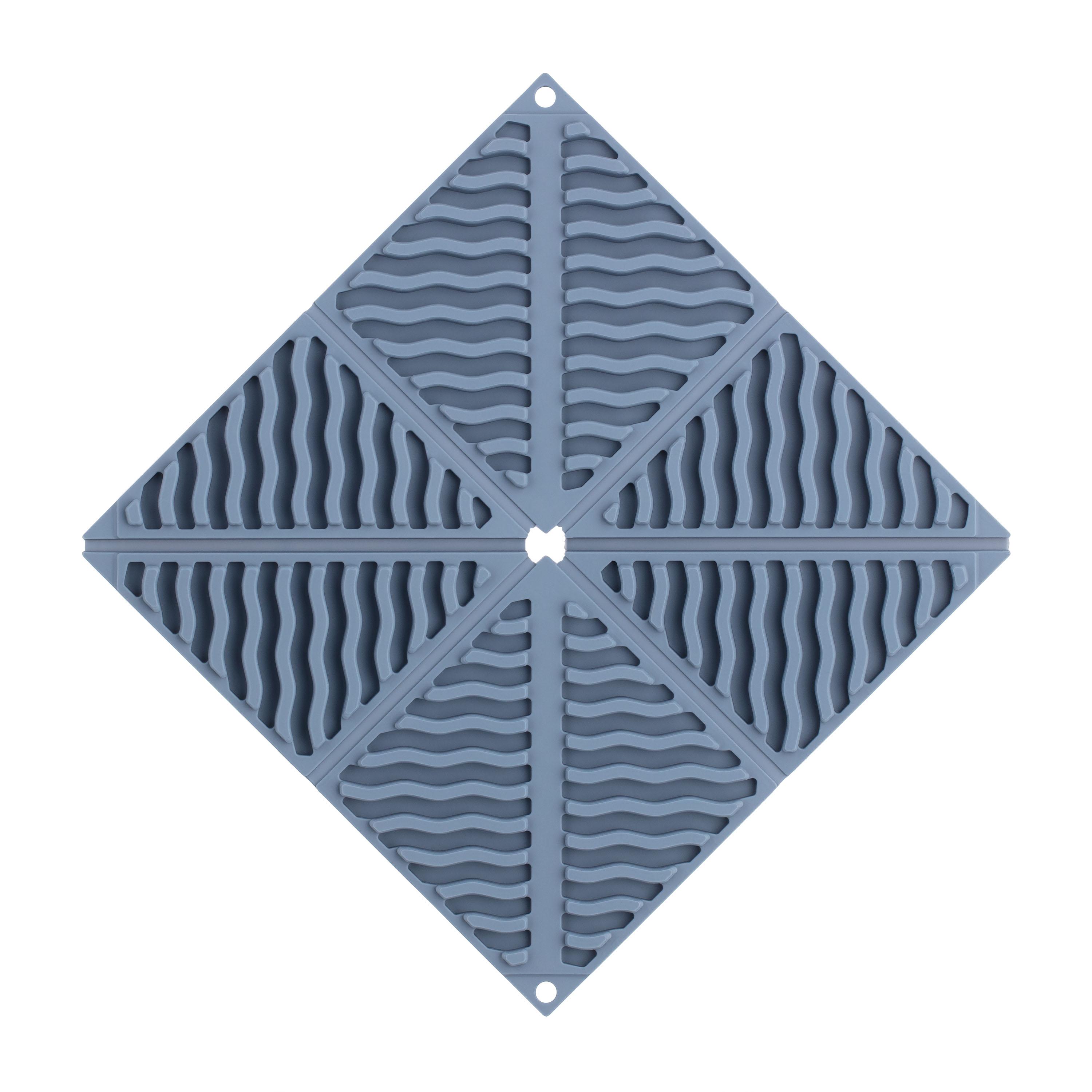 силиконовая подставка под горячее ARDESTO Gemini серо-голубая крупный план ребристая поверхность