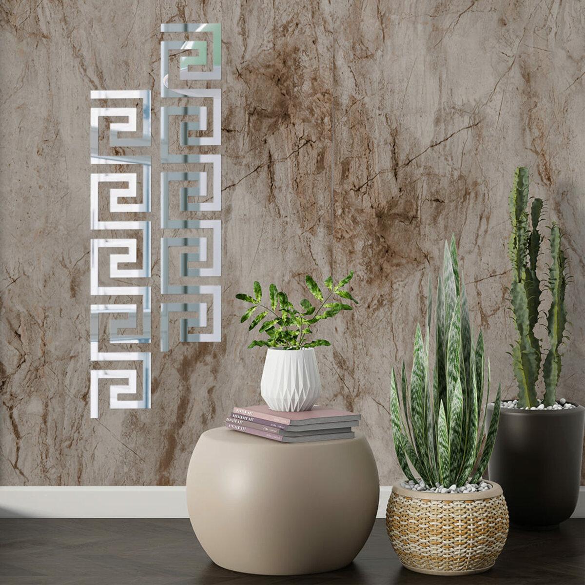 Зеркальные акриловые наклейки 100x115 мм серебро в интерьере — зеркальный акриловый декор для стен