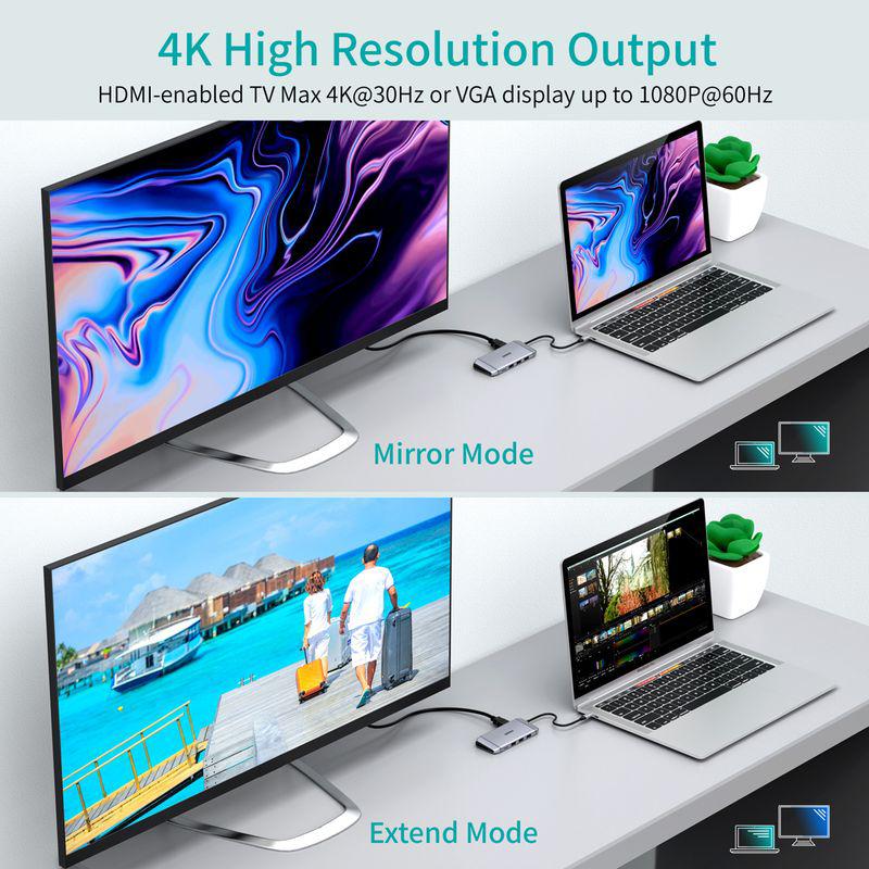 Док-станція USB-C Choetech з HDMI 4K для підключення ноутбука до монітора