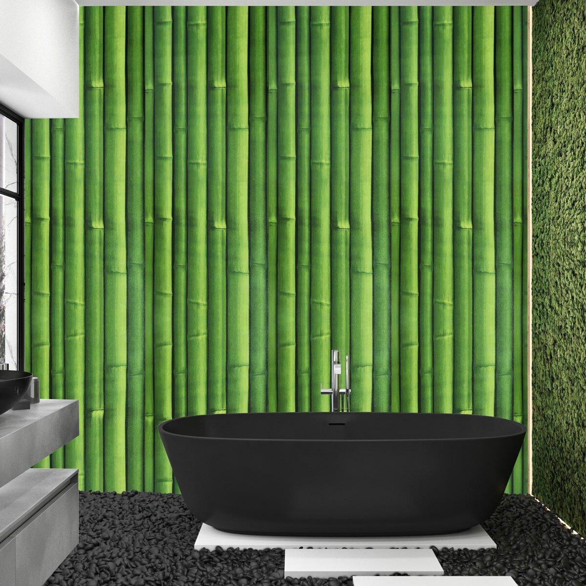 Самоклеящаяся пленка бамбук в интерьере — декоративная ПВХ плёнка 0,45х10м для мебели и дверей