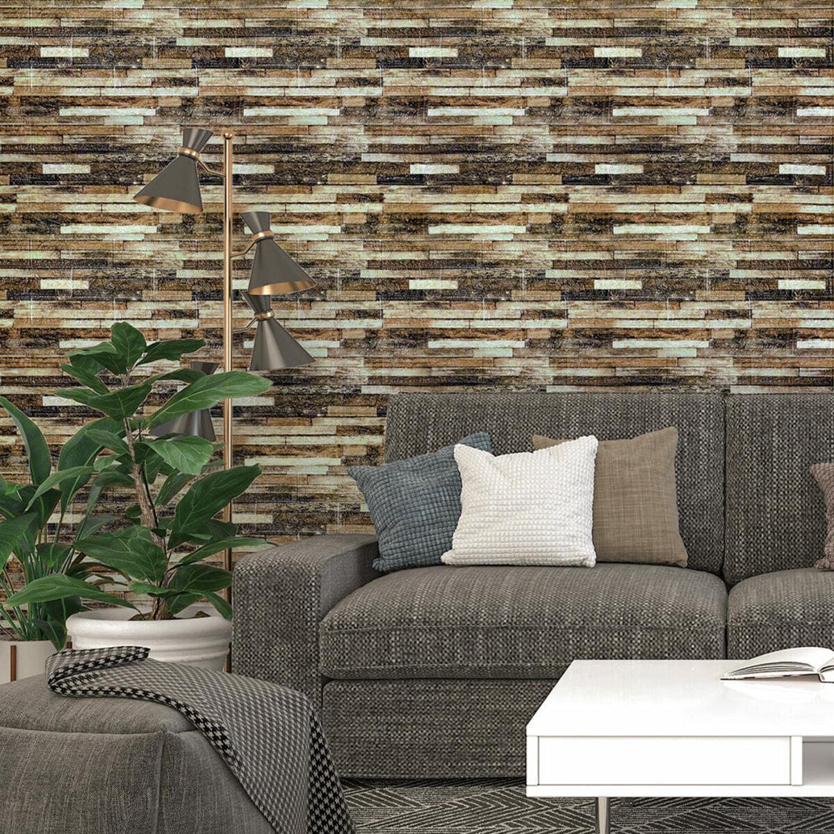 3D панель самоклеящаяся Микс кирпич в интерьере — панели под кирпич для интерьера