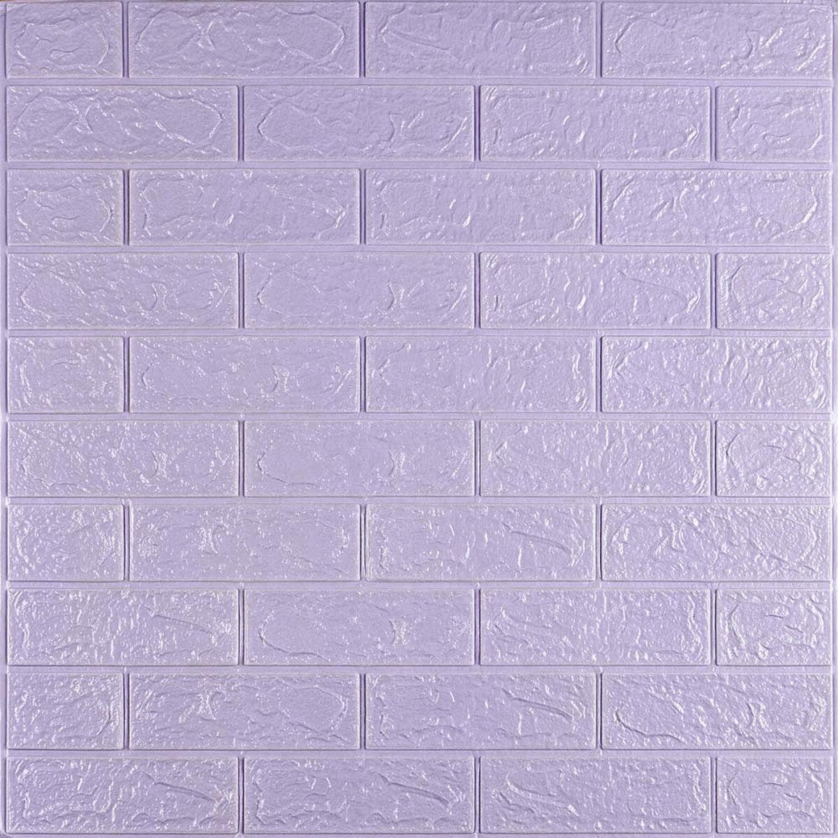 Крупный план самоклеящейся 3D панели вспененный полипропилен светло-фиолетовый кирпич