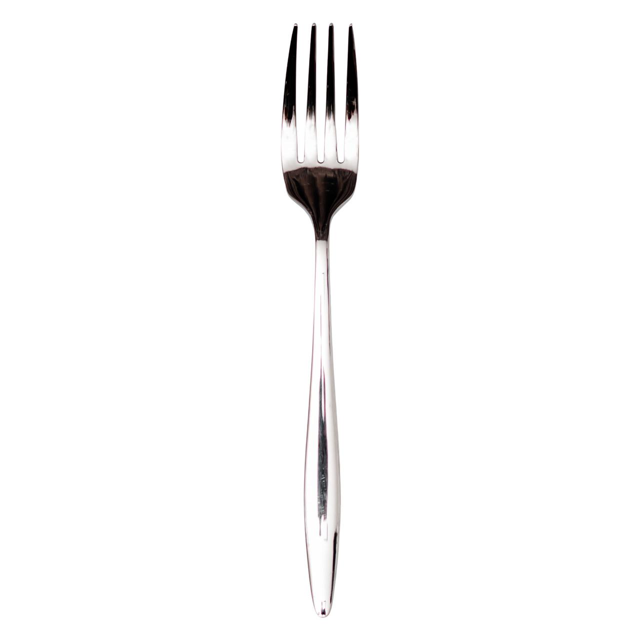 десертная вилка 14 см из нержавеющей стали с золотой отделкой крупный план