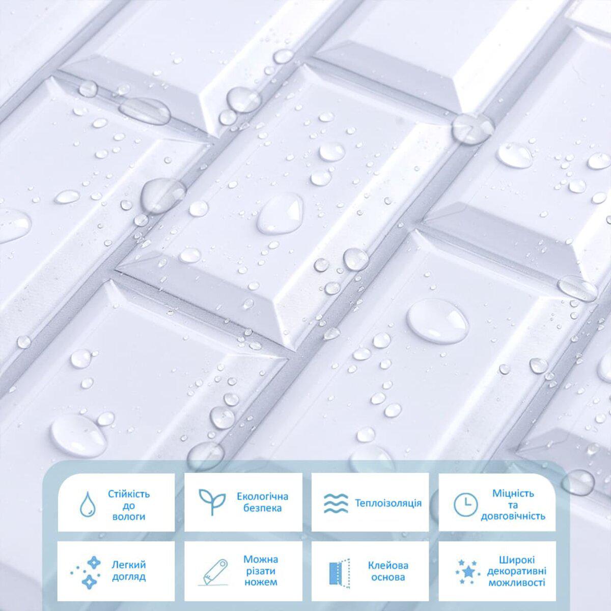 влагостойкая 3д панель под кирпич — крупный план поверхности с каплями воды