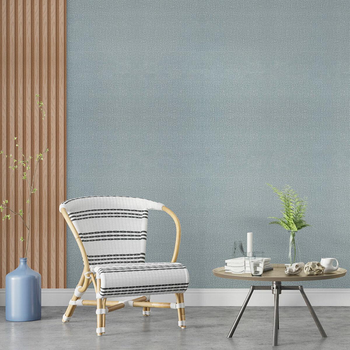 Рельефные серо-голубые обои в интерьере — самоклеящиеся теплоизоляционные обои 2800x500 мм
