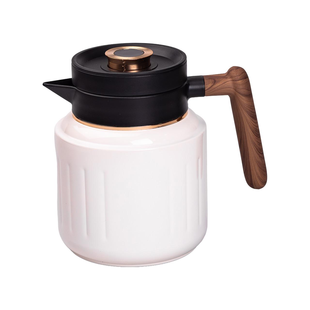 термос чайник с дисплеем температуры 1 л белый вакуумная колба