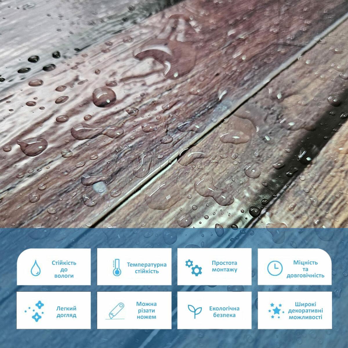 Влагостойкая ПВХ панель 960x480x4 мм — крупный план покрытия, стойкость к влаге