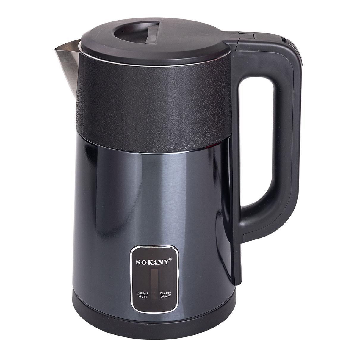 чайник из нержавеющей стали 2.5 л с дисковым нагревом и индикатором уровня воды