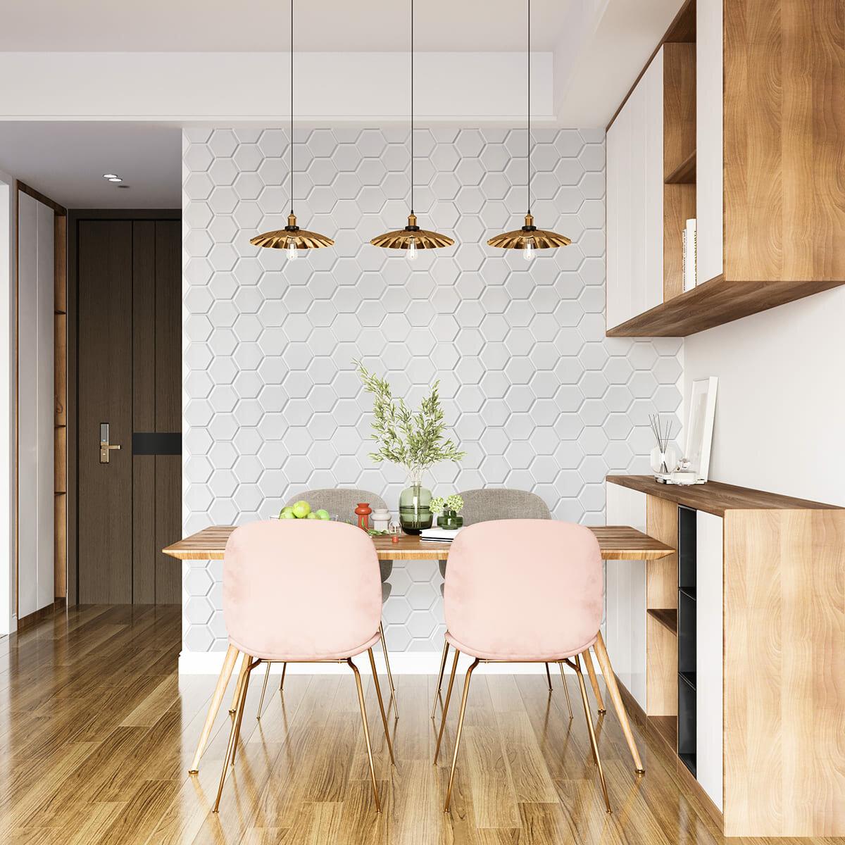 Интерьер с декоративными ПВХ панелями 960x480 мм шестиугольник — декоративные ПВХ панели для стен