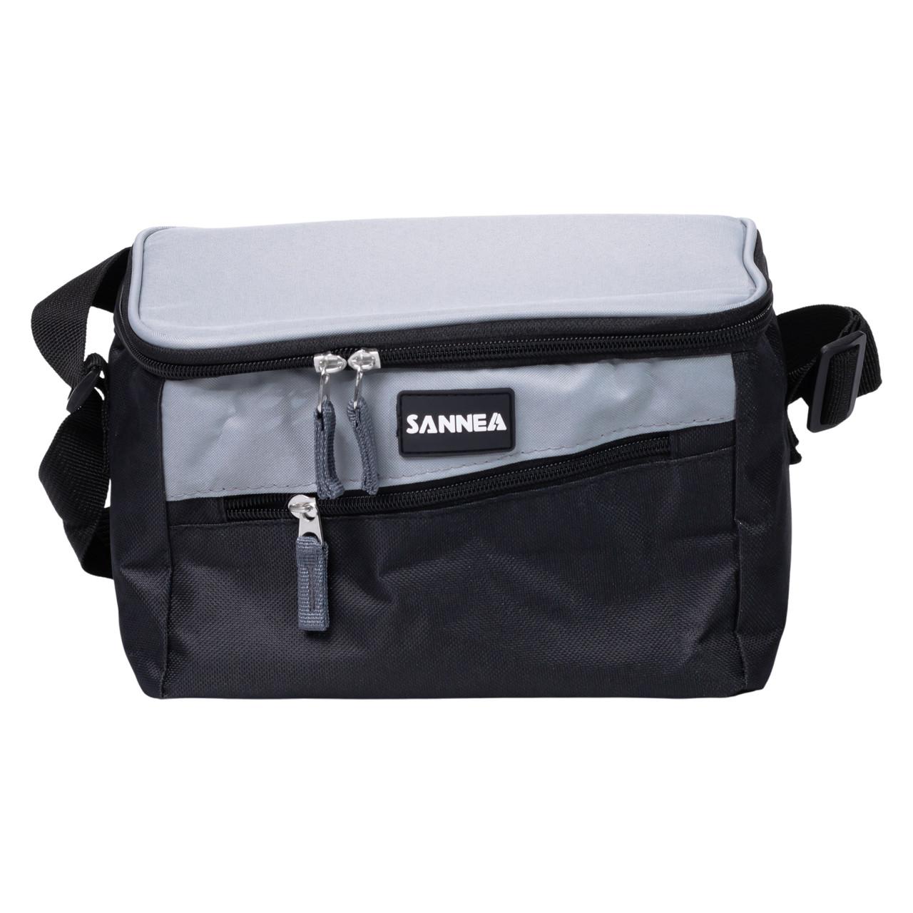 термосумка для еды и напитков, объём 5 л, чёрно‑серая