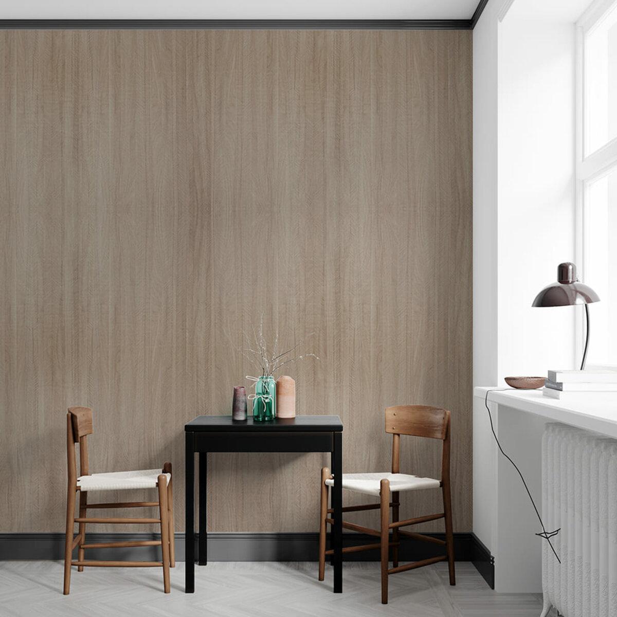 виниловое рулонное покрытие для стен — самоклеящаяся ПВХ плитка под дерево в интерьере