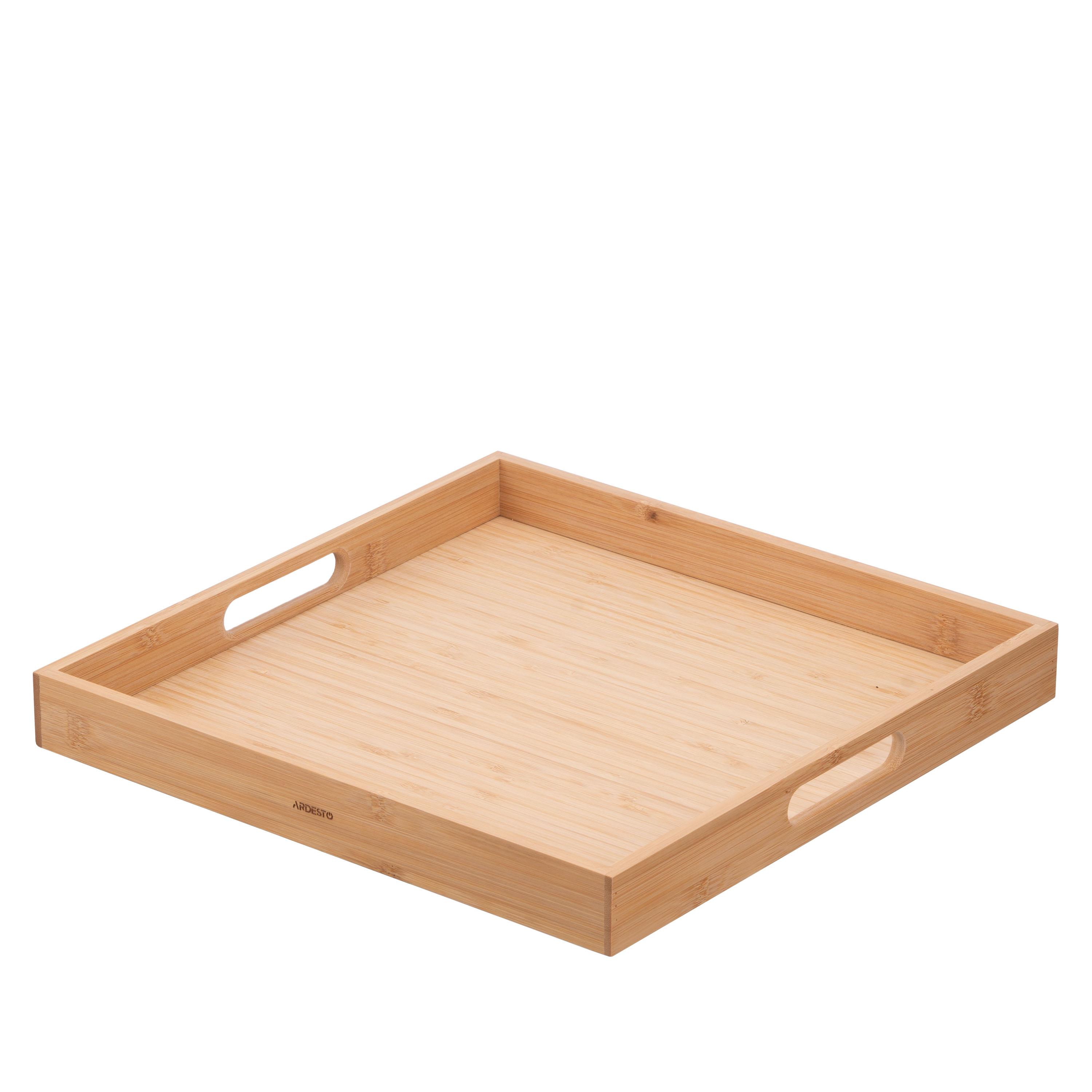 Квадратный бамбуковый поднос 35x35 см ARDESTO, красивый ракурс для сервировки