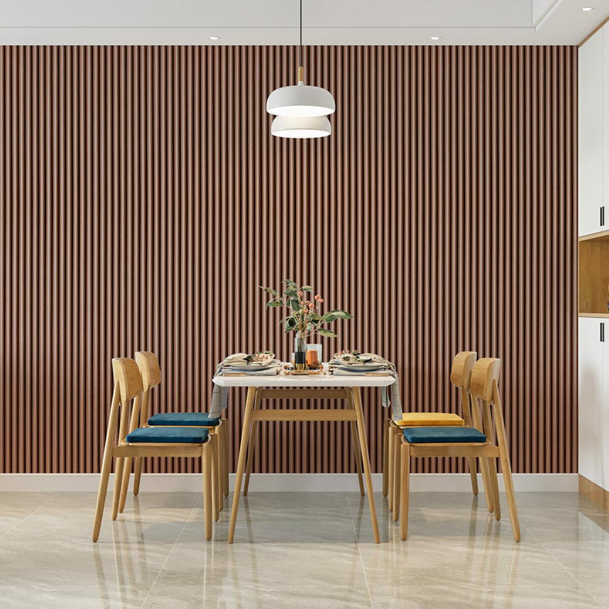 Интерьер с декоративной круглой рейкой WPC под дерево 3000x152x15 мм