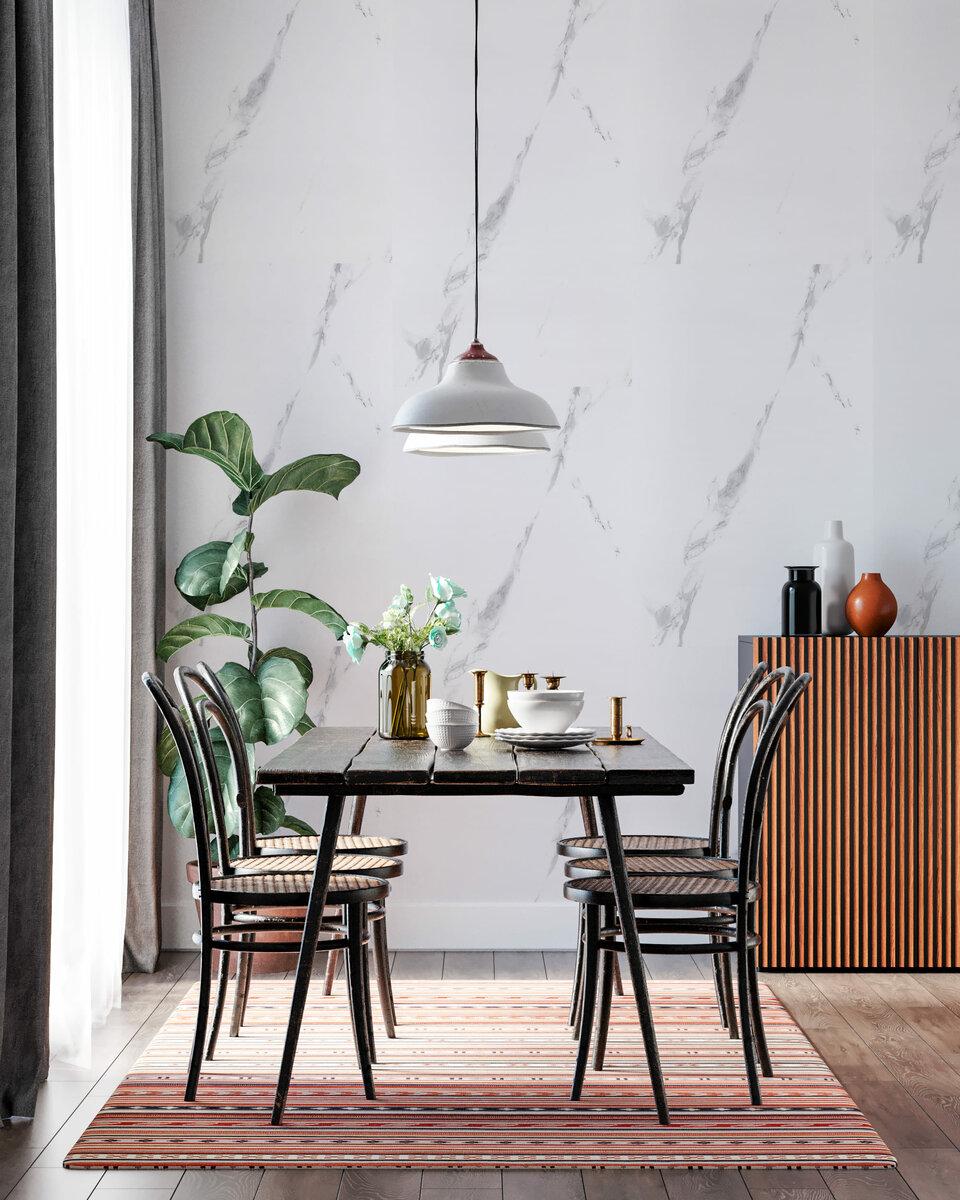 Крупный план рулона самоклеящейся плитки 600×3000×2 мм — термоизоляционная стеновая панель в рулоне