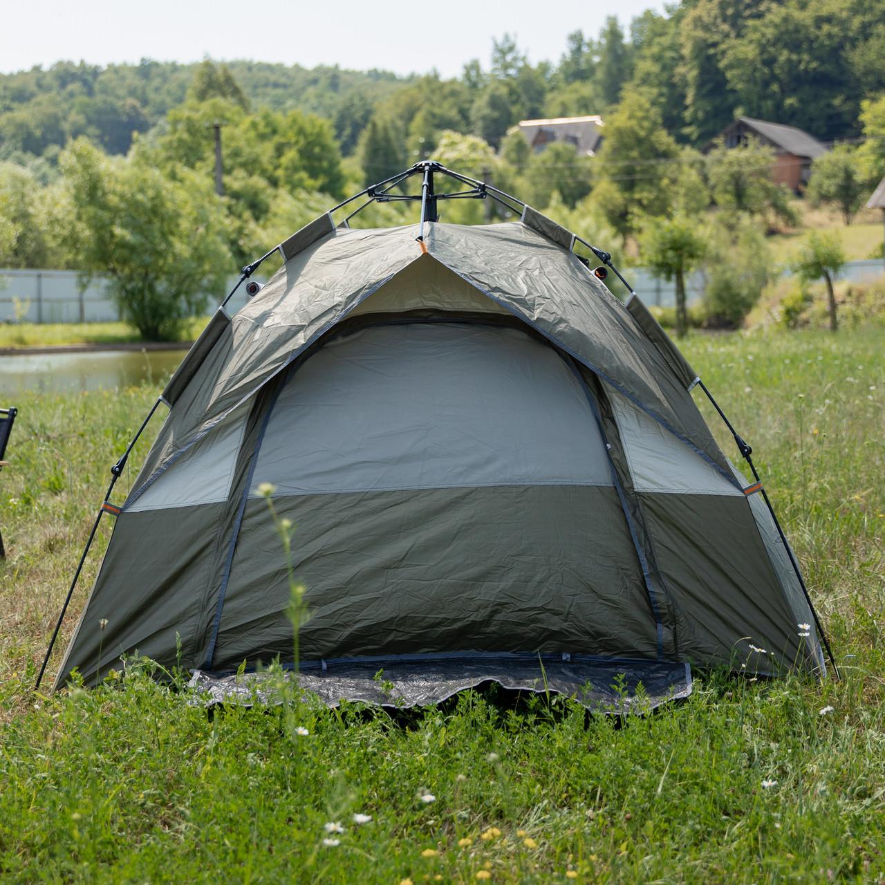Трехместная автоматическая палатка с вентиляцией 360 градусов и каркасом из фибергласса
