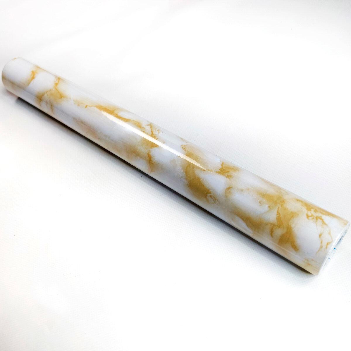 Рулон самоклеящейся ПВХ пленки желтый мрамор 0,45х10м глянец