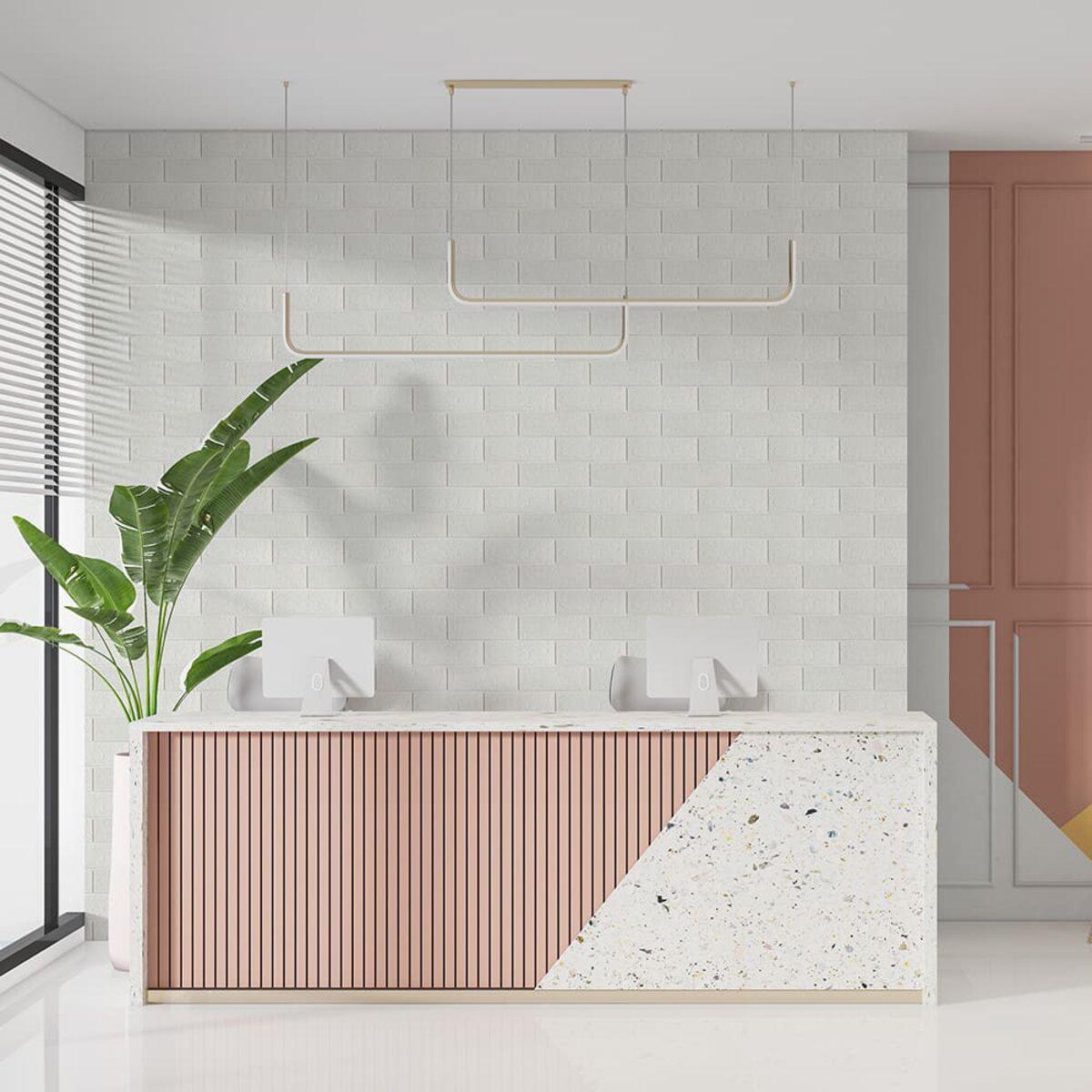 интерьерная 3D панель кирпич белый 700х770 самоклеящаяся