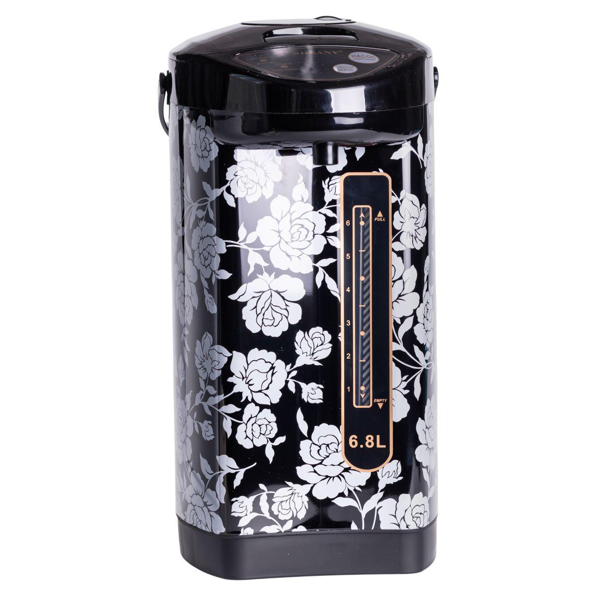 термочайник с поддержанием температуры 6.8 л — фронтальный вид, индикатор уровня и металлический бак