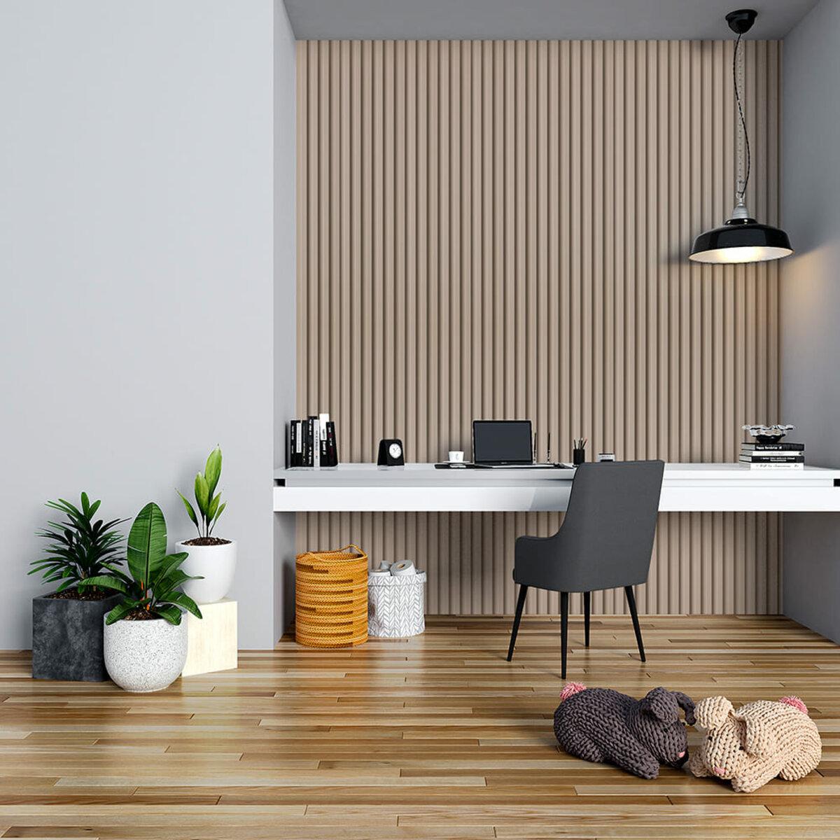 Стеновая рейка WPC Мокко в интерьере — декоративная рейка под дерево 160×3000 мм