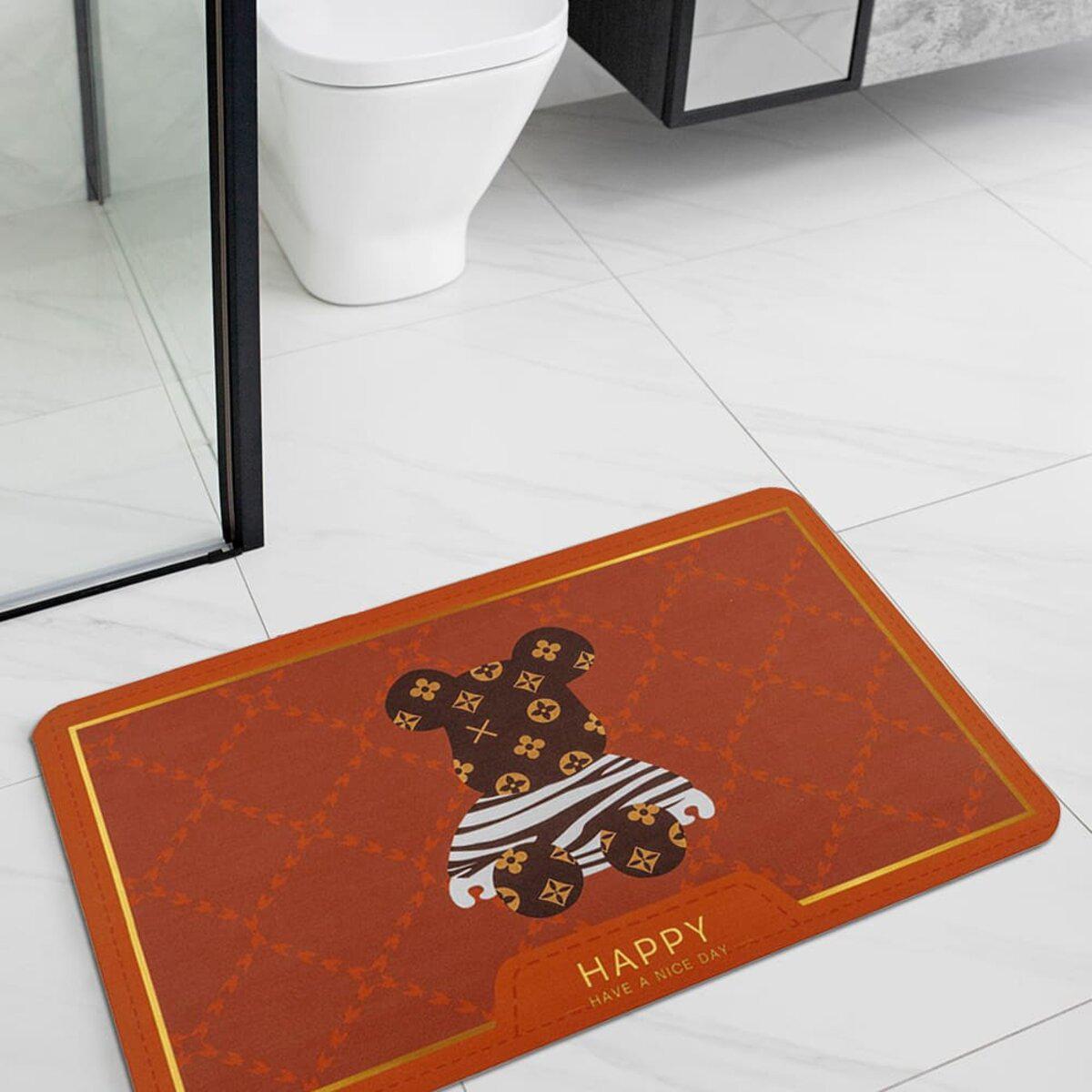 Влагопоглощающий коврик для ванной 38x58 см в интерьере — коврик для ванной комнаты с каучуковой основой