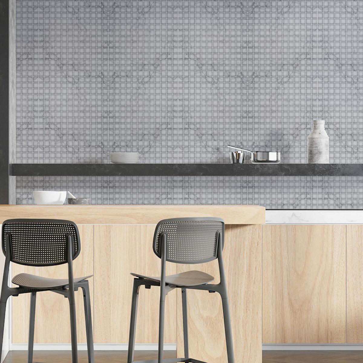 Влагостойкая 3D плитка мозаика крупный план с каплями воды